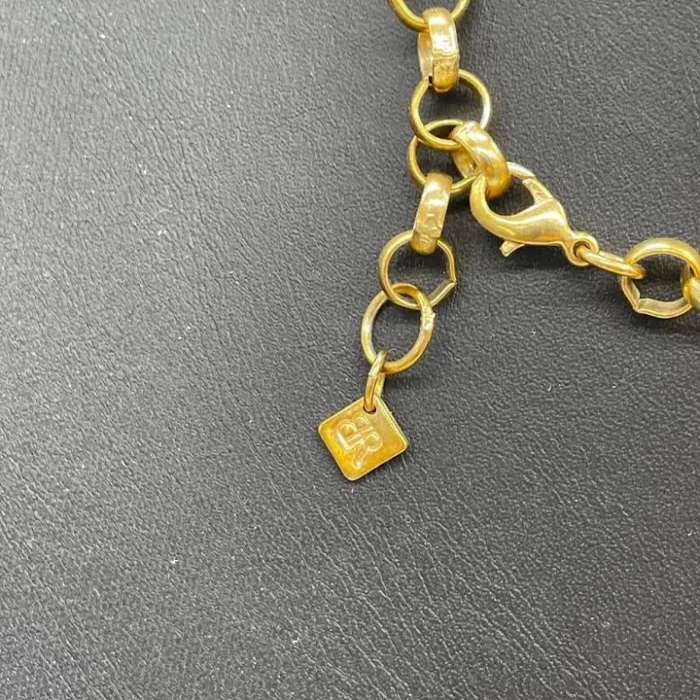 Banana Republic Navy Blue & Mint Green Floral Bib Necklace - Picture 5 of 5